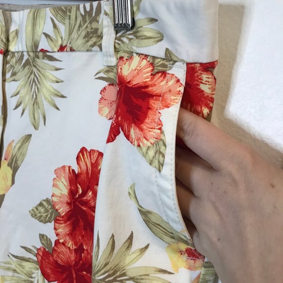 Talbots 10 / Large The Weekend Chino Ankle Pants Floral Mid Rise Straight - Picture 4 of 10